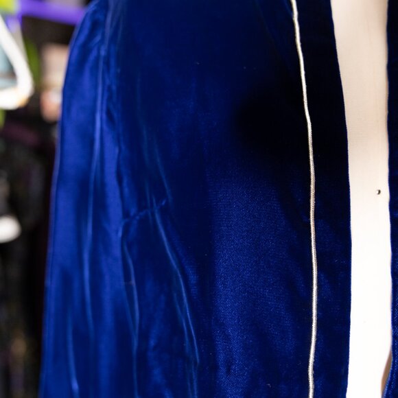 Vintage Handmade Royal Blue Velvet Bolero Jacket (Small) - Picture 5 of 16
